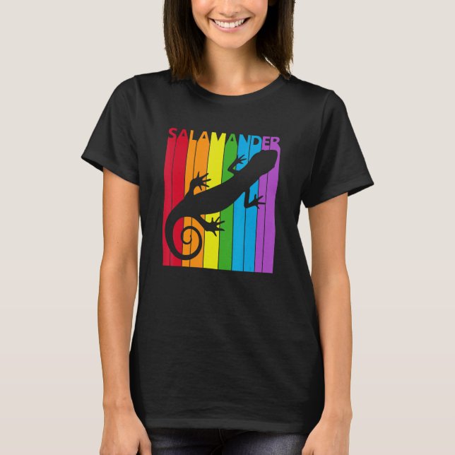 Cute Rainbow Salamander animal T Shirt (Framsida)