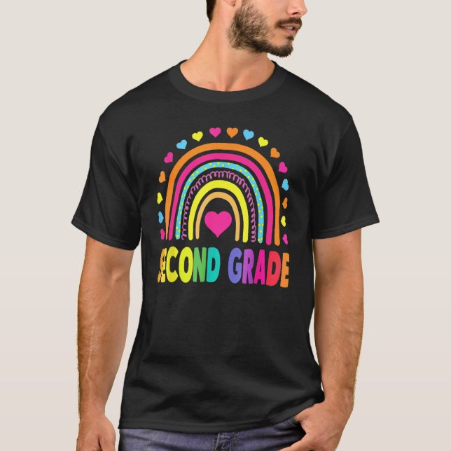Cute Rainbow Second Klass Back to school Lacher B T Shirt (Framsida)