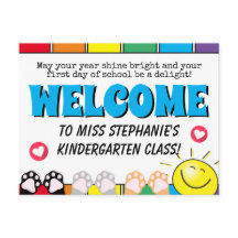 Cute Rainbow Shine Bright Välkommen till klass