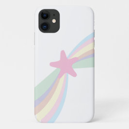 Cute Rainbow Shooting Star White