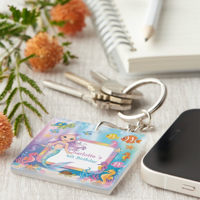 Cute Rainbow sjöjungfru fish turtle star Birthday (Högra Framsidan)