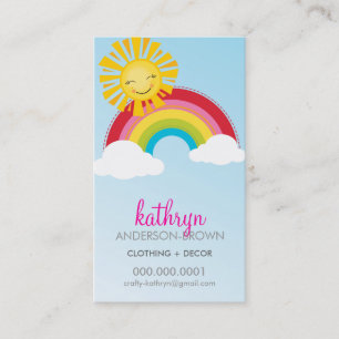 CUTE RAINBOW + SOL LOGOTYP färglös, fet himlar Visitkort