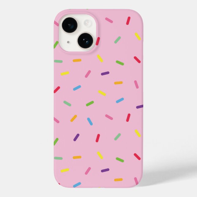Cute Rainbow Sprinkles on Rosa iPhone / iPad case (Baksida)