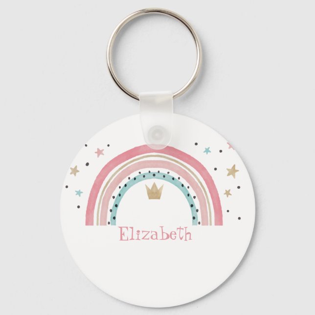 Cute Rainbow Stars Nyckelring (Framsida)