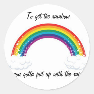 Cute Rainbow Sticker! Runt Klistermärke