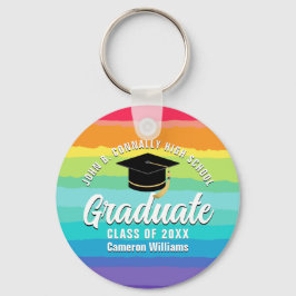 Cute Rainbow Student Anpassningsbar Studenten Gift Nyckelring
