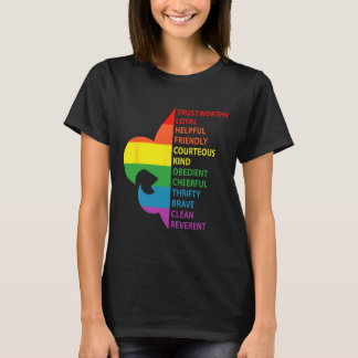 Cute Rainbow Style Scouting Law T Shirt