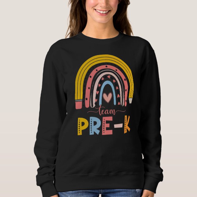 Cute Rainbow Teacher Team före K:s första dag T Shirt (Framsida)