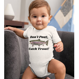 Cute Rainbow Trout Baby Fishing Pout Funny T Shirt