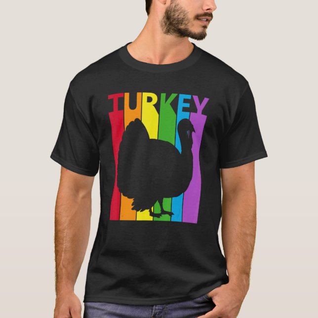 Cute Rainbow Turkisk fågel T Shirt (Framsida)