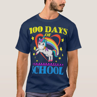 Cute Rainbow Unicorn 00 dagar i skolan T Shirt