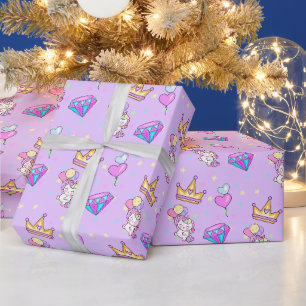 Cute rainbow unicorn Balloon hjärta barns födelsed Presentpapper