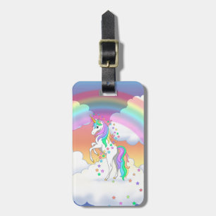 Cute Rainbow Unicorn Colorful Stars & Flowers Bagagebricka
