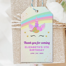 Cute Rainbow Unicorn Girl’s Birthday Invite Templa Presentetikett