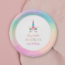 Cute Rainbow Unicorn Magic Födelsedagsfest