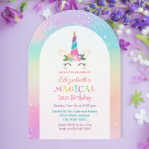 Cute Rainbow Unicorn Magic Födelsedagsfest