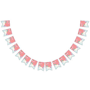 Cute Rainbow Unicorn med Stars. Vimplar