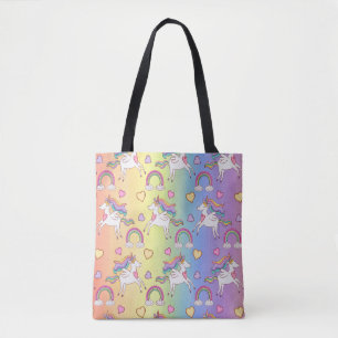 Cute Rainbow Unicorn Mönster Kids Tygkasse