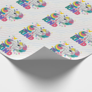 Cute Rainbow Unicorn One av en typ Barn Presentpapper