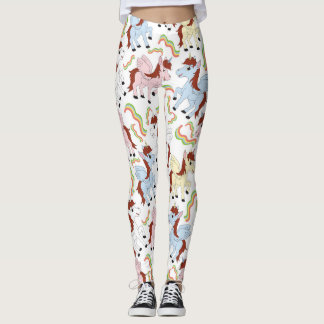 Cute Rainbow Unicorn Party Leggings