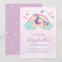 Cute Rainbow Unicorn Personlig Birthday