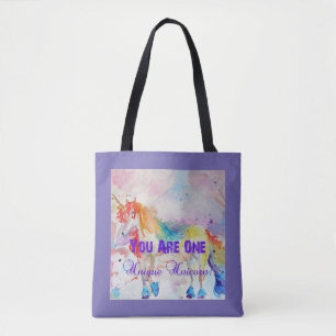 Cute Rainbow Unicorn Watercolor Livsmedel Toit Bag Tygkasse
