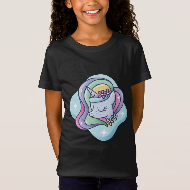 Cute Rainbow Unicorny T Shirt (Framsida)