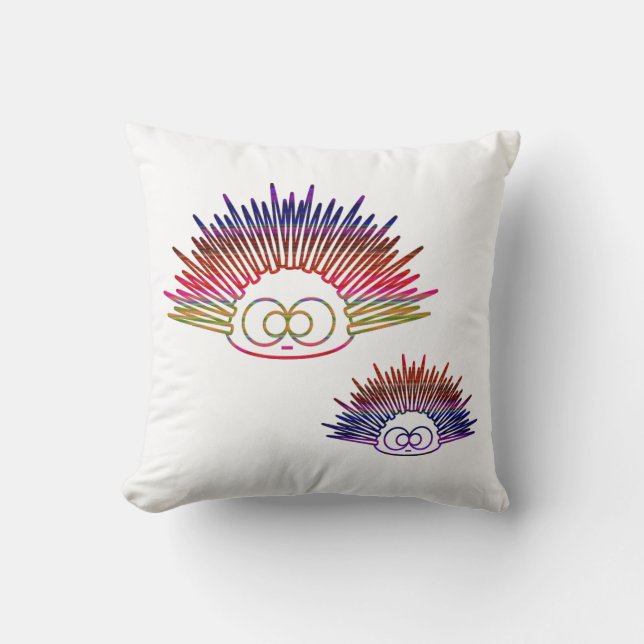 Cute Rainbow Urchins Kudde (Framsida)