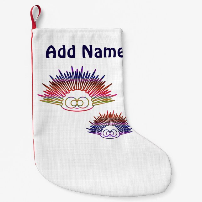 Cute Rainbow Urchins Liten Julstrumpa (Framsidan)