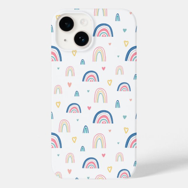 Cute Rainbows & Hearts Mönster (Baksida)