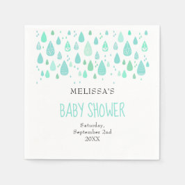 Cute Raindroppe Par Baby Shower/Sprinkle Pappersservett