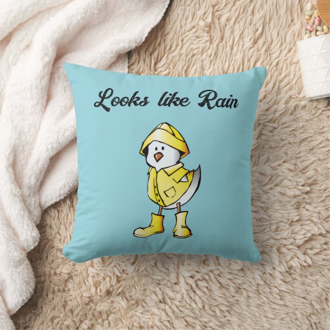 Cute Rainy Day Chick - Tecknaden "Ser ut som regn" Kudde (Filt)