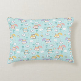 Cute Rainy Day Mönster accent Pillow Prydnadskudde