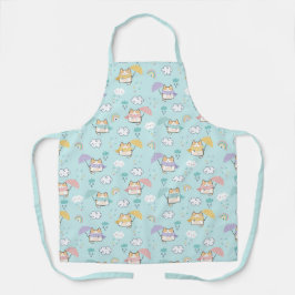 Cute Rainy Day Mönster Apron
