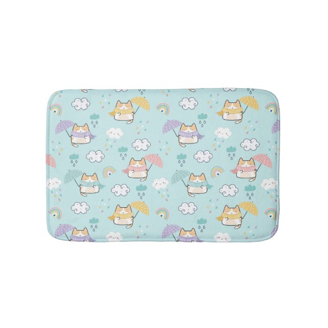 Cute Rainy Day Mönster Bath Mat Badrumsmatta (Framsidan)
