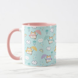 Cute Rainy Day Mönster Coffee Mugg