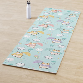 Cute Rainy Day Mönster Yoga Mat