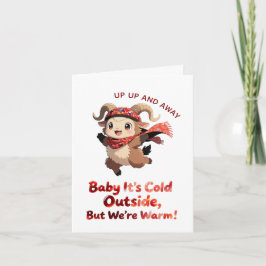Cute Ram Winter Baby Shower Card Inbjudan