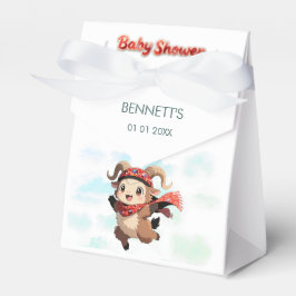 Cute Ram Winter Baby Shower Favor Box Presentaskar