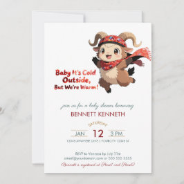 Cute Ram Winter Baby Shower Invitation Inbjudningar