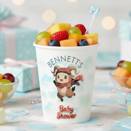 Cute Ram Winter Baby Shower Paper Cup