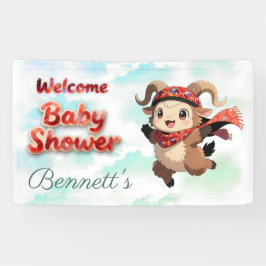 Cute Ram Winter Baby Shower Welcome 
