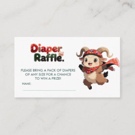 Cute Ram Winter Diaper Raffle Card Tilläggskort