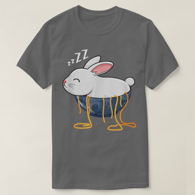 Cute Ramen and Bunny Funny Anime Noodle Japanese R T Shirt (Design framsida)
