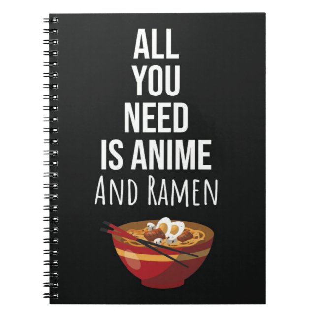 Cute Ramen Anime Gifts Otaku Food Japan Kaiwaii Anteckningsbok (Framsidan)