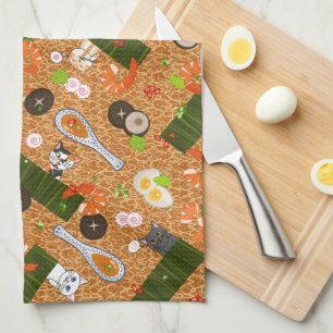 Cute Ramen Cats Kökshandduk