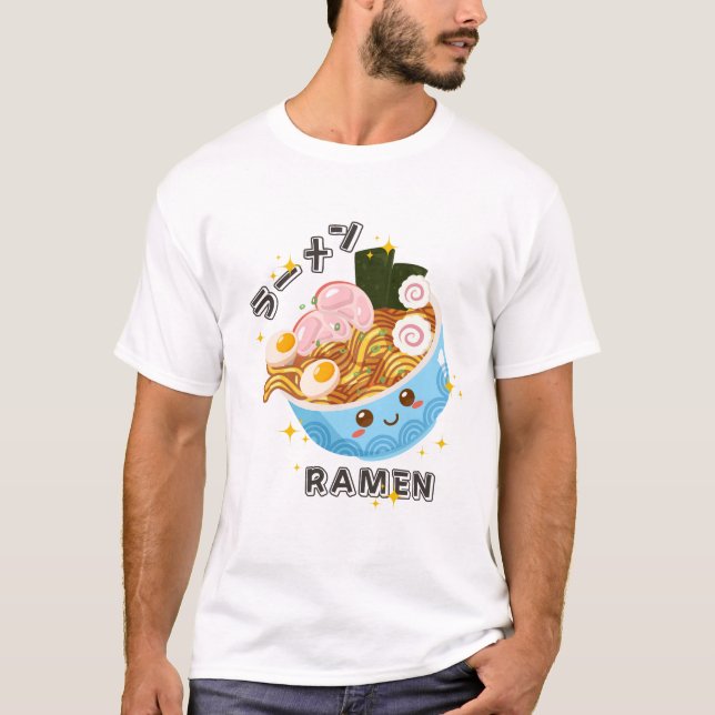 Cute Ramen Japansk Food T Shirt (Framsida)