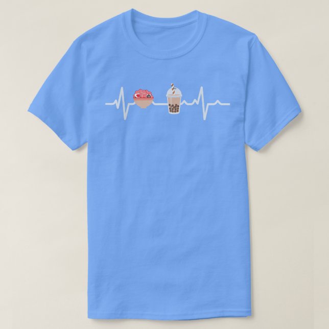 Cute Ramen Tee Kawaii Noodles Heartslag Bubble Tea (Design framsida)
