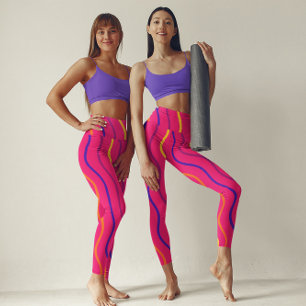Cute Rand Gym Yoga Women Workout Rosa Leggings
