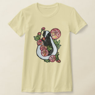 Cute Ranunculus Skunk Älskare Rosa Flowers T Shirt